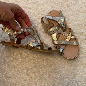 Zara gold shimmer sandals